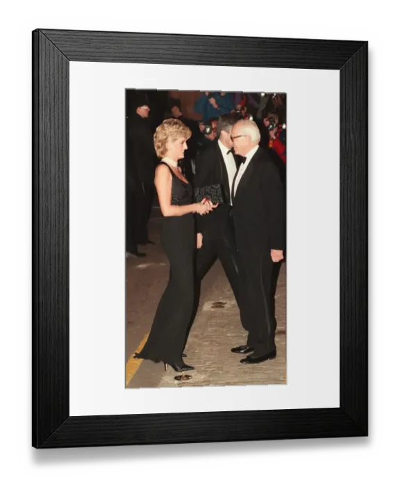 Framed Print : Princess Diana attends a gala night in aid of the Cancer Research charity at Bridgewater