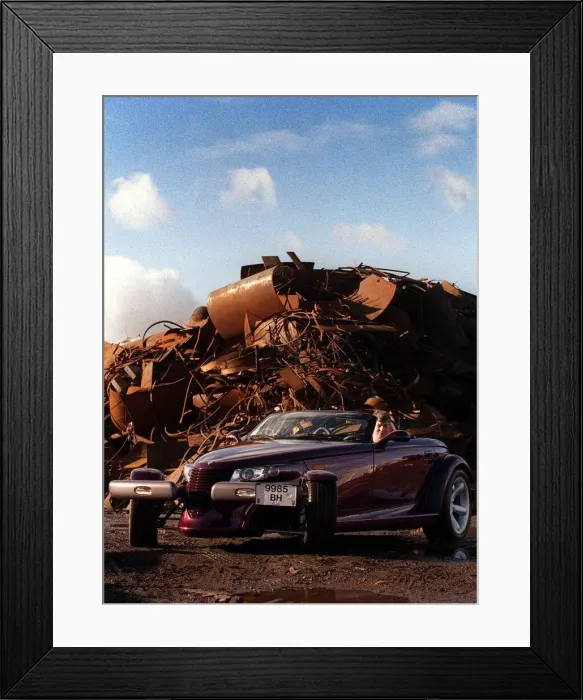 Framed Print : Bernard Hunter in his Plymouth Prowler Alloy wheels convertible roadster Framed Print : Bernard Hunter in his Plymouth Prowler Alloy wheels convertible roadster