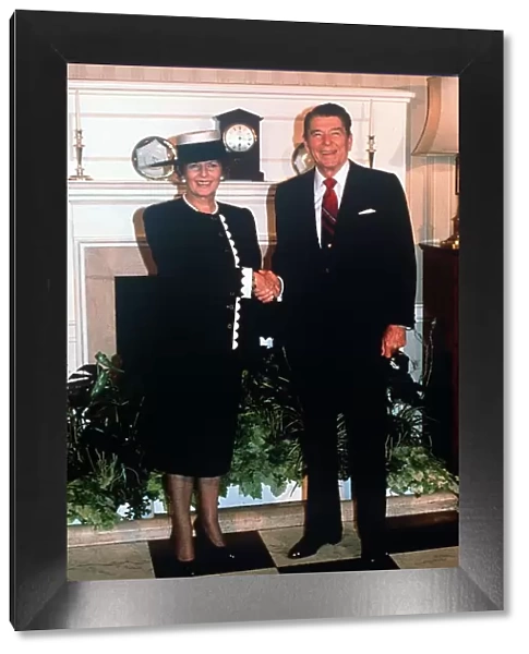 President Ronald Regan June 1988 visit to England with Margaret Thatcher at No
