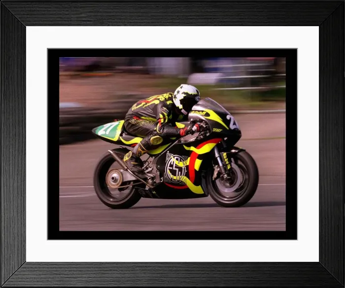 Framed Print : Motorcycle Racing August 1998 close up of rider Framed Print : Motorcycle Racing August 1998 close up of rider