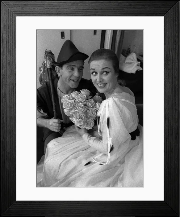 Framed Print : Norman Wisdom comedy actor in Dick Whittington December 1960 with Yana Framed Print : Norman Wisdom comedy actor in Dick Whittington December 1960 with Yana
