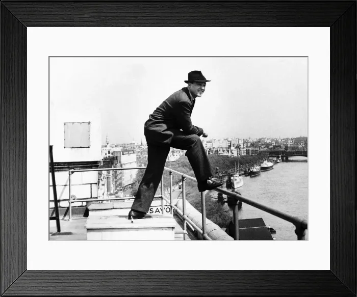 Framed Print : Gene Kelly Actor Entertainer admires the Thames from his hotel roof Dbase MSI Framed Print : Gene Kelly Actor Entertainer admires the Thames from his hotel roof Dbase MSI