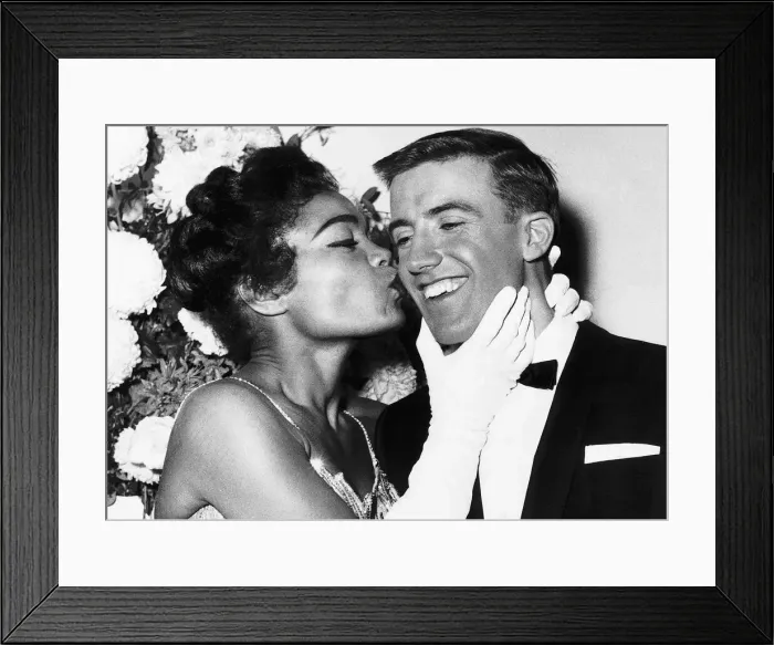 Framed Print : Earha Kitt Actress singer with Roy Castle at the Royal Variety Show Dbase MSI Framed Print : Earha Kitt Actress singer with Roy Castle at the Royal Variety Show Dbase MSI