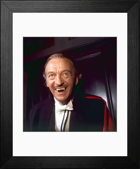 Framed Print : David Niven as Dracula July 1979 Framed Print : David Niven as Dracula July 1979