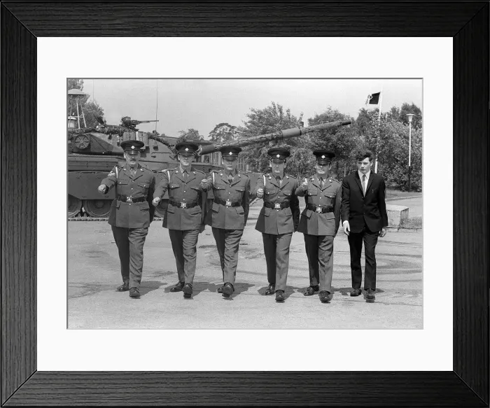 Framed Print : New recruit Allan with (l-r) 35 yo Sgt. Bill McDougall, 26yo trooper Andrew McDougall Framed Print : New recruit Allan with (l-r) 35 yo Sgt. Bill McDougall, 26yo trooper Andrew McDougall
