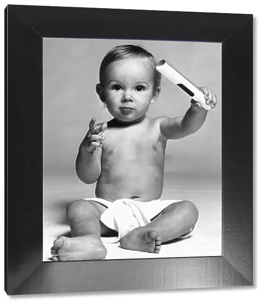 Model baby Lee Batty poses in the Daily Mirror studios