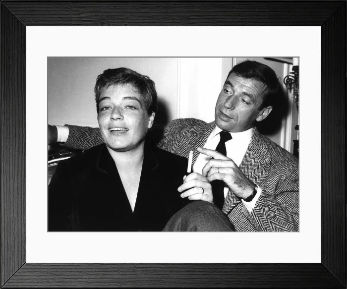 Framed Print : Yves Montand, April 1982, with his wife of 21 years actress Simone Signoret