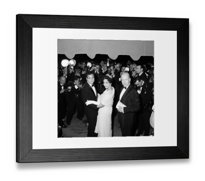 Framed Print : Elizabeth Taylor and husband, film producer Mike Todd, pictured on opening night of