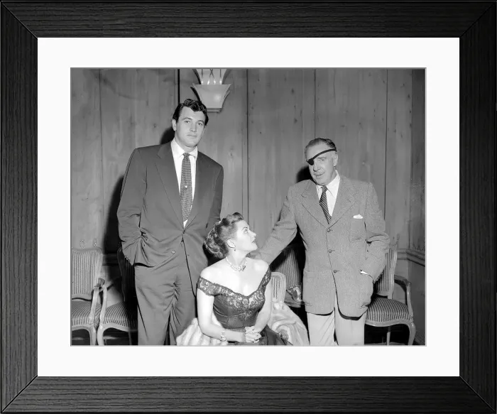 Framed Print : Rock Hudson with actress Yvonne De Carloin in London August 1952