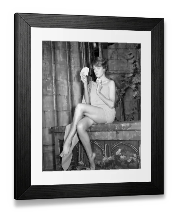 Framed Print : Maggie Smith November 1960 Actress holding a hand of playing cards Photocall Framed Print : Maggie Smith November 1960 Actress holding a hand of playing cards Photocall