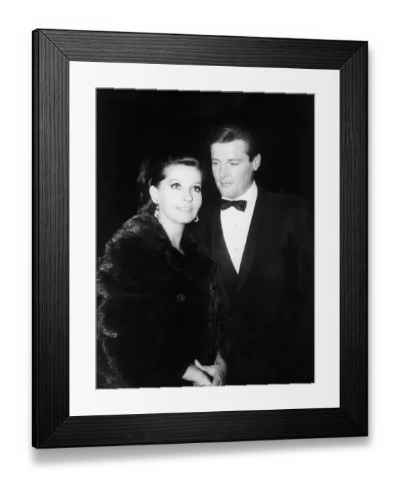 Framed Print : Roger Moore Actor with Luisa Mattiolli Framed Print : Roger Moore Actor with Luisa Mattiolli