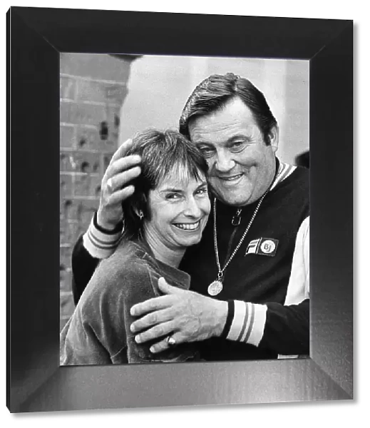 Terry Scott actor comedian gives his second wife Maggie a hug