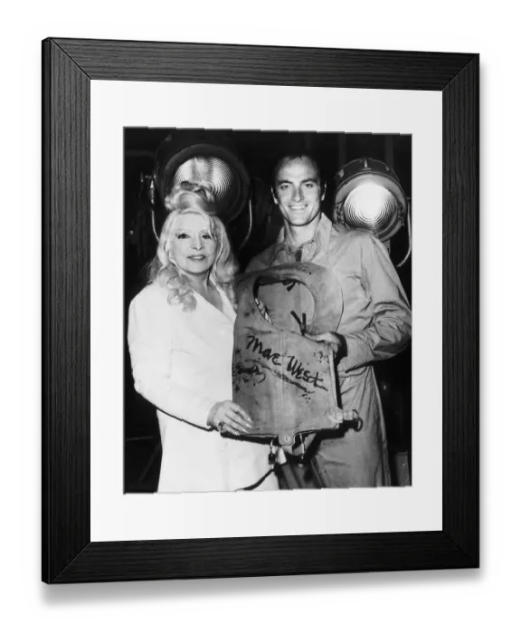 Framed Print : Mae West  /  Film Actress with Kevin Dobson - April 1976 Dbase MSI