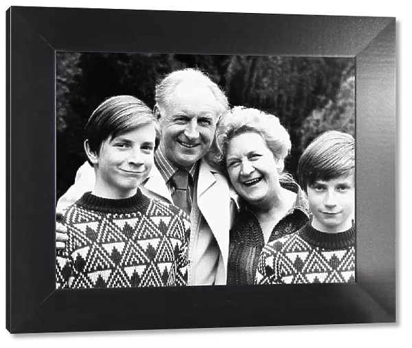 Mollie Sugden Actress with her Husband and twin sons June 1978
