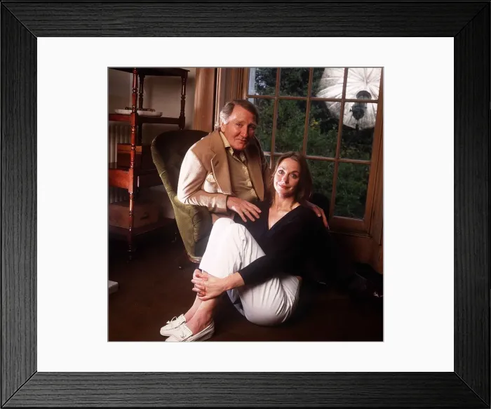 Framed Print : Leslie Philips with his actress wife Angela Scoular - April 1988. 01 / 04 / 1988 Framed Print : Leslie Philips with his actress wife Angela Scoular - April 1988. 01 / 04 / 1988