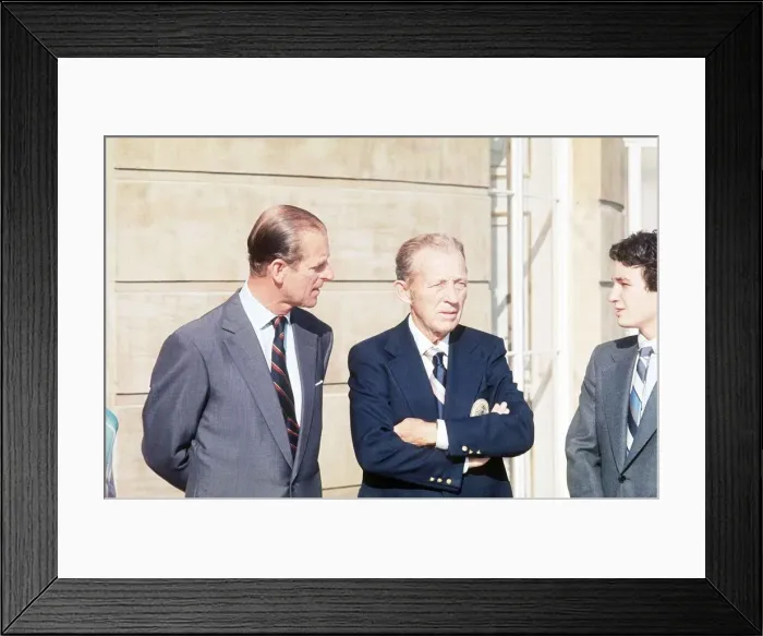 Framed Print : Bing Crosby with the Duke of Edinburgh July 1976 who gave a party for