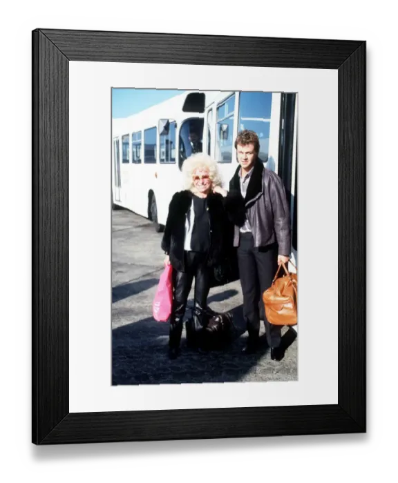 Framed Print : Barbara Windsor actress with Stephen Hollings October 1984