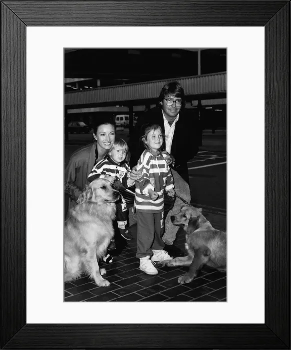 Framed Print : Jane Seymour actress with her family at Heathrow airport Framed Print : Jane Seymour actress with her family at Heathrow airport