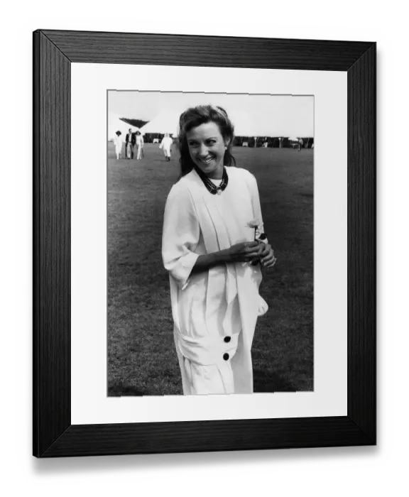Framed Print : Jane Seymour actress watching polo at Windsor