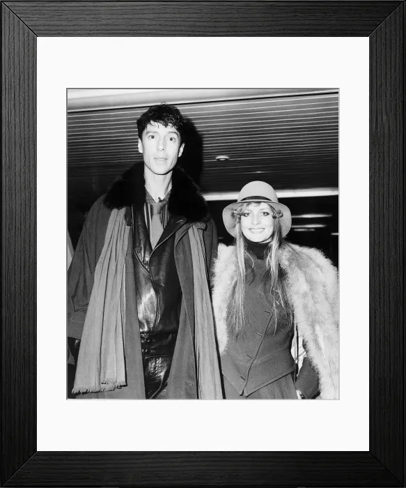 Framed Print : Twiggy model and actress with friend Tommy Tune December 1983 Framed Print : Twiggy model and actress with friend Tommy Tune December 1983