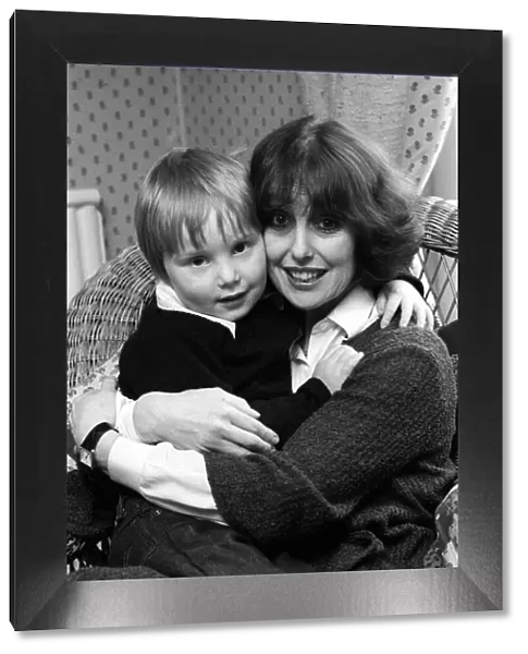 Actress Una Stubbs with son Joe at home February1979