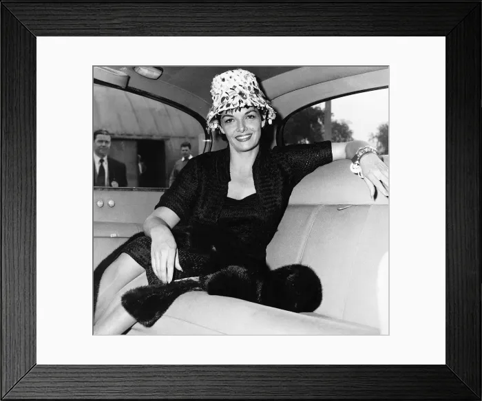 Framed Print : Jane Russell Actress arriving in London to Perform at the London Palladium