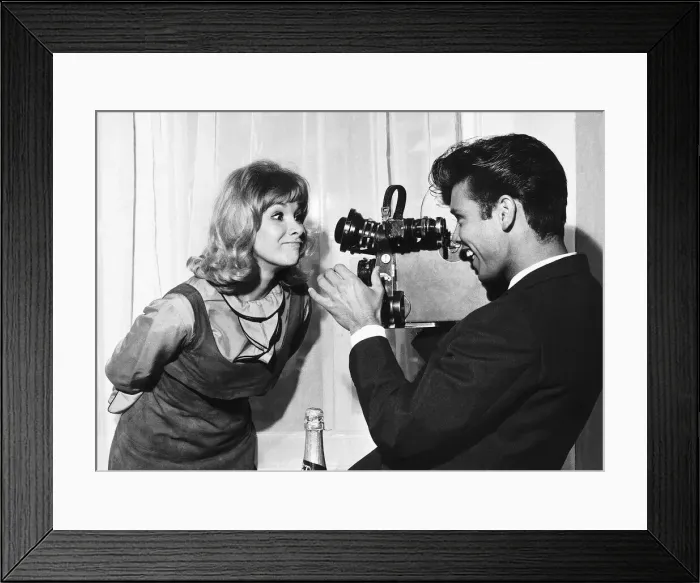 Framed Print : Cliff Richard Singer Actor gets behind the camera to film his co star Framed Print : Cliff Richard Singer Actor gets behind the camera to film his co star