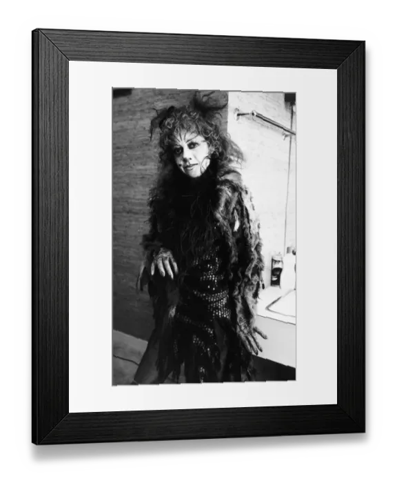 Framed Print : Elaine Paige Actress Singer in the costume she wears for the Musical Cats - in her Framed Print : Elaine Paige Actress Singer in the costume she wears for the Musical Cats - in her