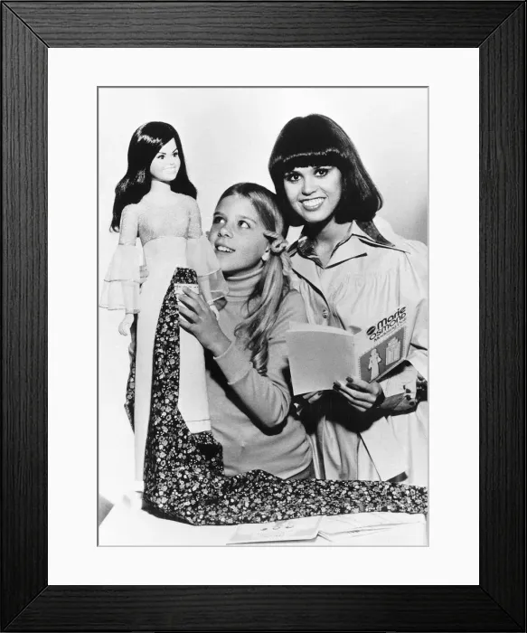 Framed Print : Marie Osmond with a friend - September 1977 And a new doll of herself for Framed Print : Marie Osmond with a friend - September 1977 And a new doll of herself for