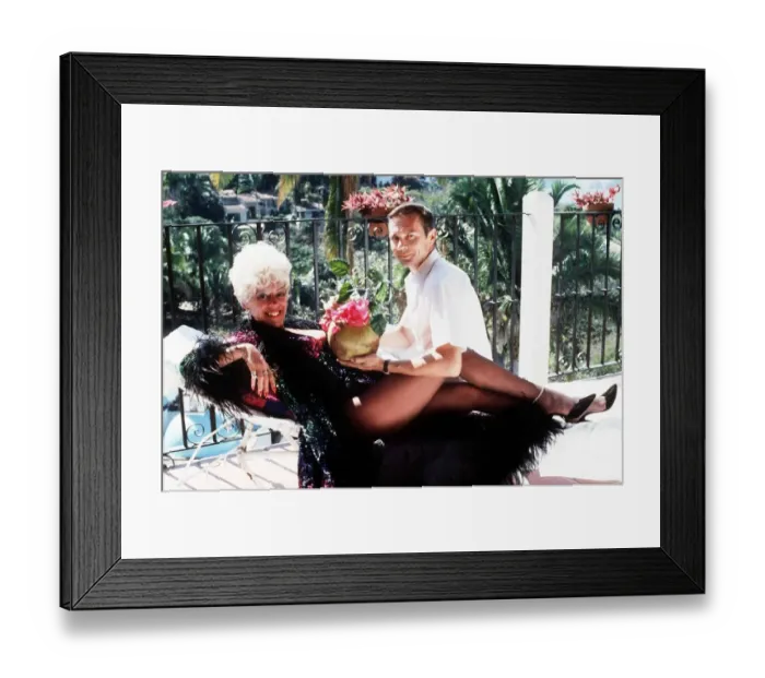 Framed Print : Actress Julie Goodyear with her husband Richard Skrob enjoying an exotic first wedding