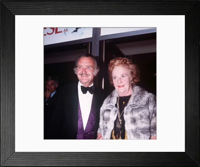Framed Print : Sir John Mills and Lady Mills actor July 1978 msi Framed Print : Sir John Mills and Lady Mills actor July 1978 msi