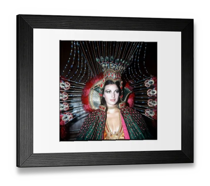 Framed Print : Jane Seymour actress in costume for James Bond film Live
