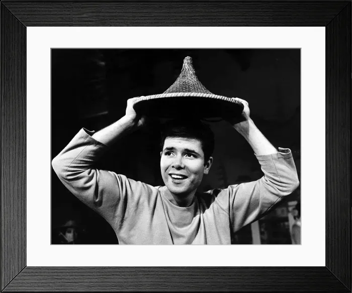 Framed Print : Cliff Richard refusing to wear coolie hat Framed Print : Cliff Richard refusing to wear coolie hat