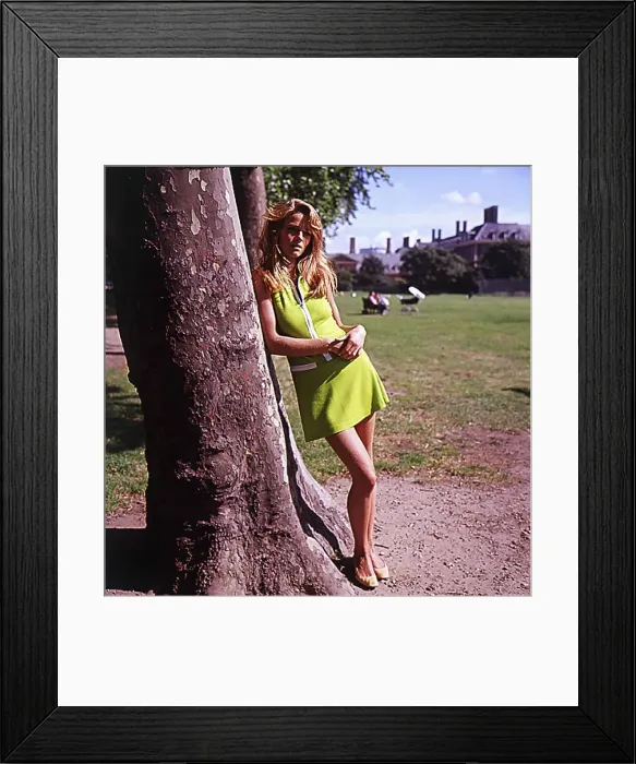 Framed Print : Actress Charlotte Rampling in a park. 9th August 1967