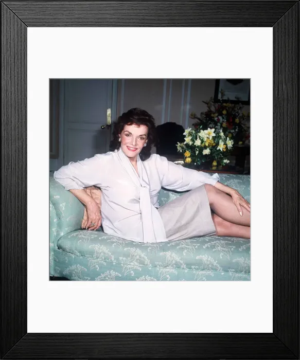 Framed Print : Jane Russell Actress sitting with feet up on sofa May 1986 Framed Print : Jane Russell Actress sitting with feet up on sofa May 1986