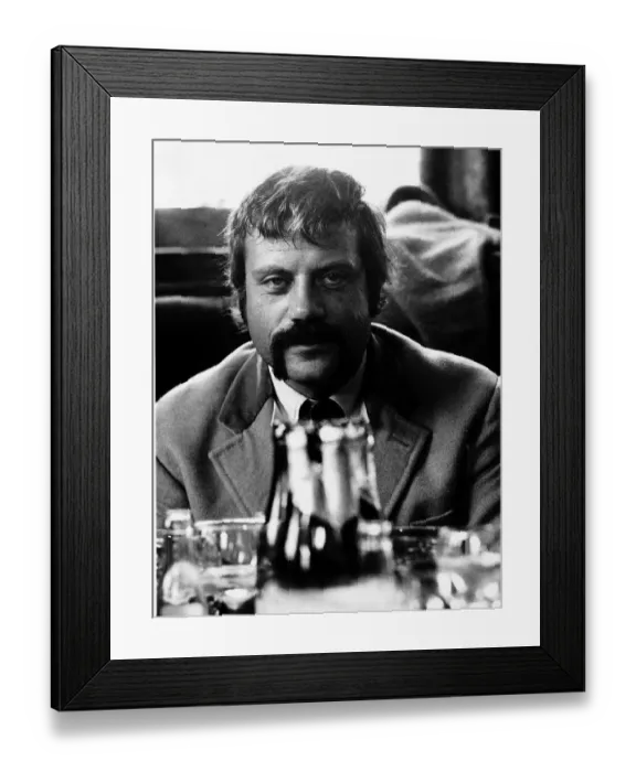 Framed Print : Olive Reed actor in one of his local pubs relaxing between films August Framed Print : Olive Reed actor in one of his local pubs relaxing between films August