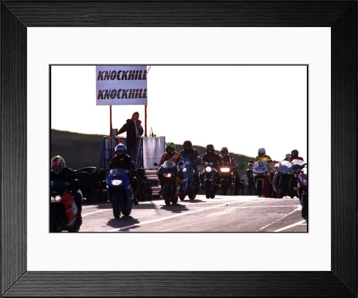 Framed Print : PAUL O DONNELL RIDES AROUND KNOCKHILL SEPTEMBER 1998 CIRCUIT FOR HIS RACE TRAINING
