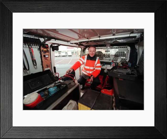 Framed Print : A day in the life of RAC patrolman Jim Rankin Jan 1999