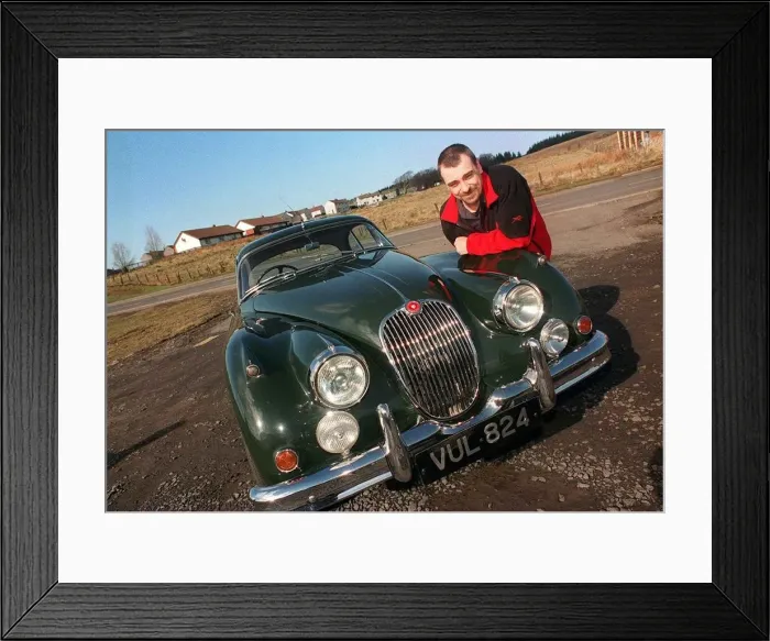 Framed Print : CHRIS WHELAN WITH HIS 1958 JAGUAR XK150 March 1999 ME & MY MOTOR Road Record Framed Print : CHRIS WHELAN WITH HIS 1958 JAGUAR XK150 March 1999 ME & MY MOTOR Road Record