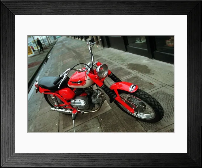 Framed Print : Harley Davidson Aermacchi December 1999 for Road Record supplement red Framed Print : Harley Davidson Aermacchi December 1999 for Road Record supplement red