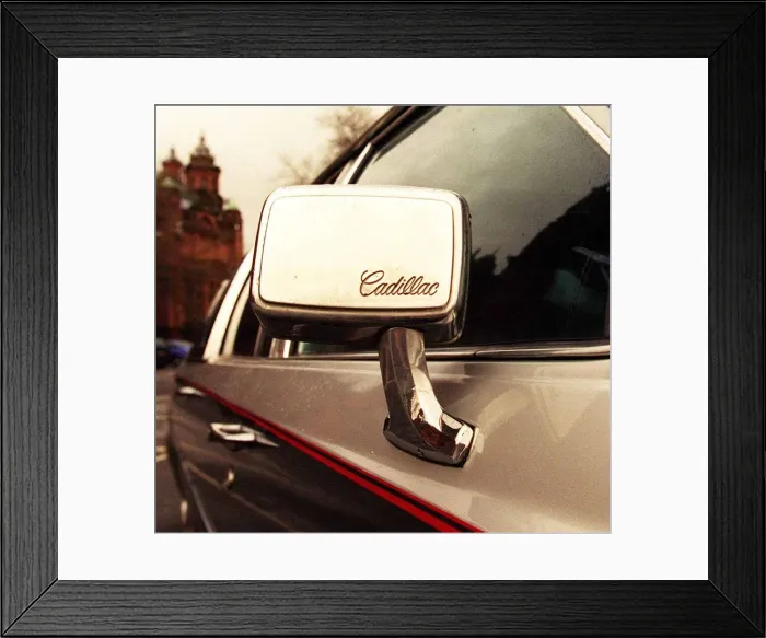 Framed Print : ME AND MY CAR ROBERT PEART AND HIS CADILLAC December 1999 Door mirror Framed Print : ME AND MY CAR ROBERT PEART AND HIS CADILLAC December 1999 Door mirror