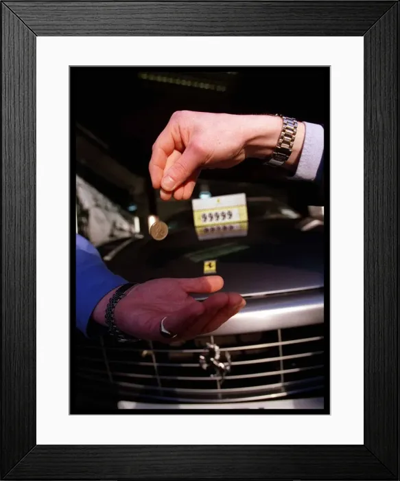 Framed Print : Ferrari 456 GT Car December 1999 one pound coin changes hands Framed Print : Ferrari 456 GT Car December 1999 one pound coin changes hands