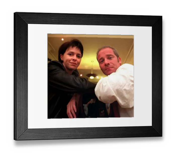 Framed Print : Actor Peter Mullin August 1998 with actress Fiona Bell from the Tartan short film Duck Framed Print : Actor Peter Mullin August 1998 with actress Fiona Bell from the Tartan short film Duck