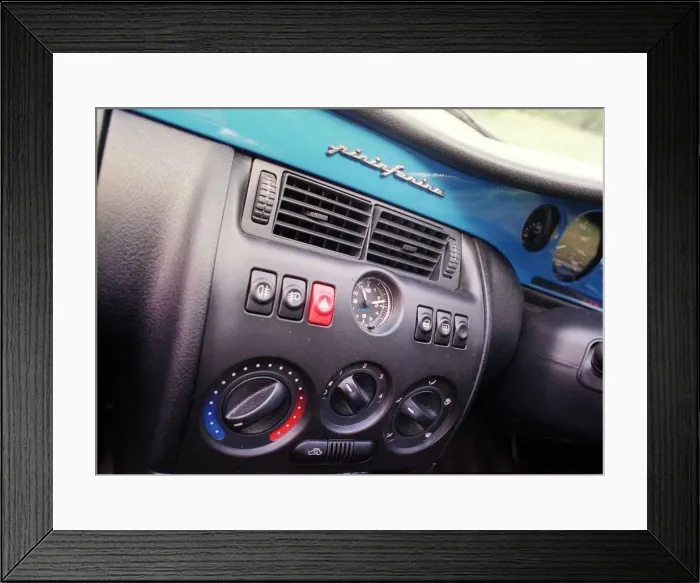 Framed Print : Fiat Coupe May 1999 Blue car Interior dash board Framed Print : Fiat Coupe May 1999 Blue car Interior dash board