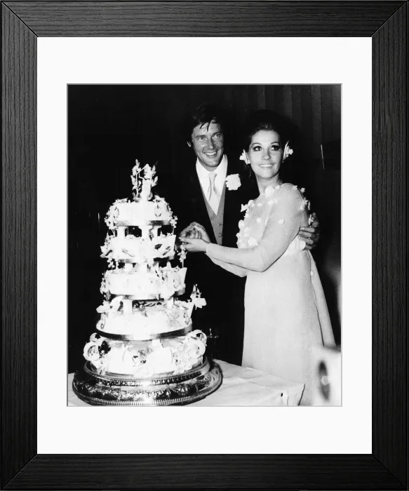 Framed Print : Roger Moore Actor with wife Luisa on their wedding day Framed Print : Roger Moore Actor with wife Luisa on their wedding day