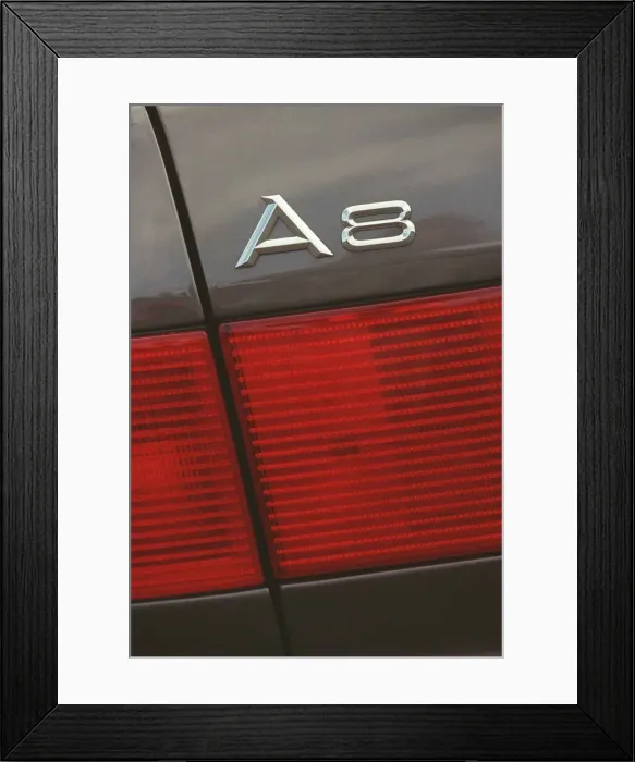 Framed Print : AUDI A8 CAR EXTERIOR AUGUST 1997 CLOSE UP OF LOGO Framed Print : AUDI A8 CAR EXTERIOR AUGUST 1997 CLOSE UP OF LOGO