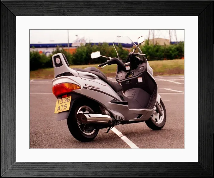 Framed Print : Suzuki Burgman 400 motorbike June 1999 Framed Print : Suzuki Burgman 400 motorbike June 1999