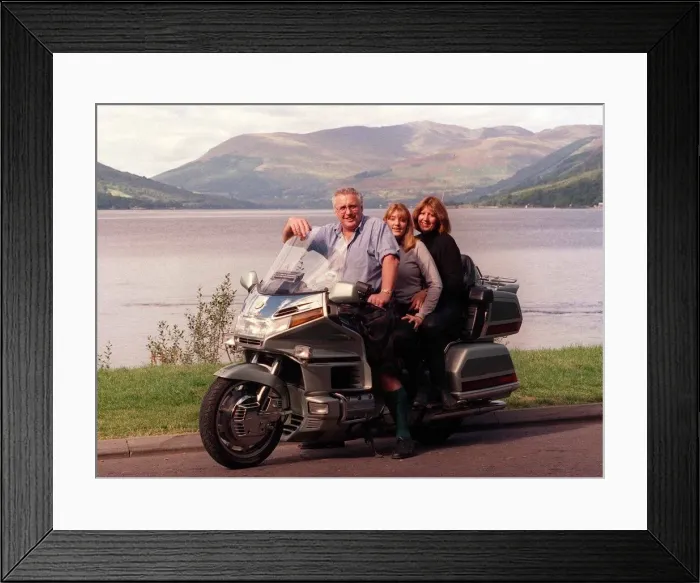 Framed Print : John Murray from St Fillans August 1999 with his Honda Goldwing 1500cc Framed Print : John Murray from St Fillans August 1999 with his Honda Goldwing 1500cc