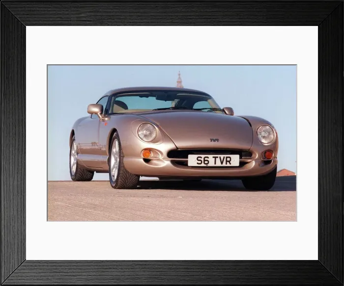 Framed Print : TVR Sports car on the beach at Blackpool March 1999