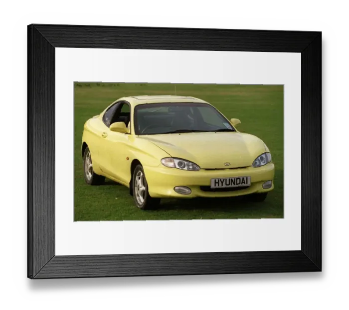 Framed Print : Hyundai car February 1999 Yellow from Village Garage Cults Framed Print : Hyundai car February 1999 Yellow from Village Garage Cults